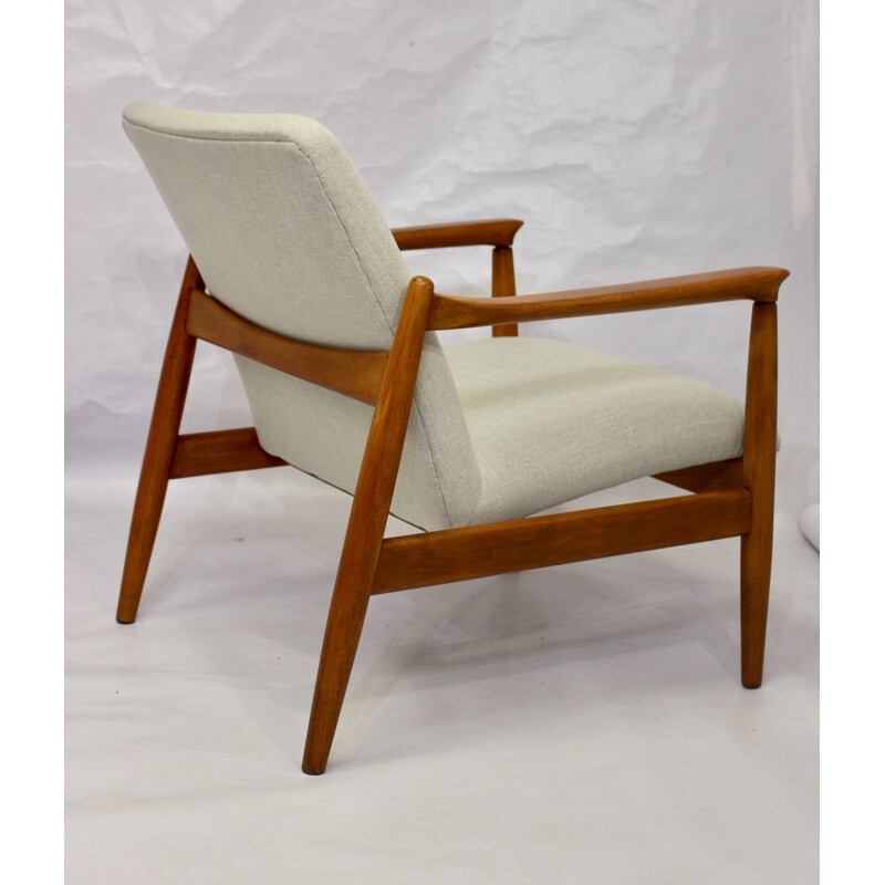 Fauteuil vintage GFM-142 en tissu beige par Edmund Homa 1960 