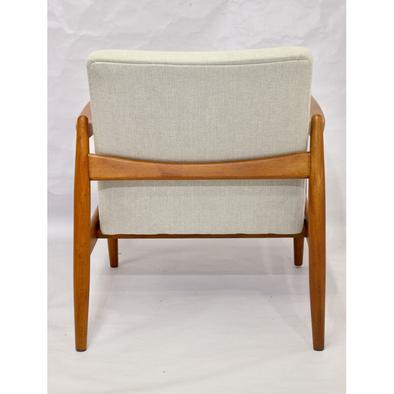 GFM-142 vintage armchair in beige fabric by Edmund Homa 1960 