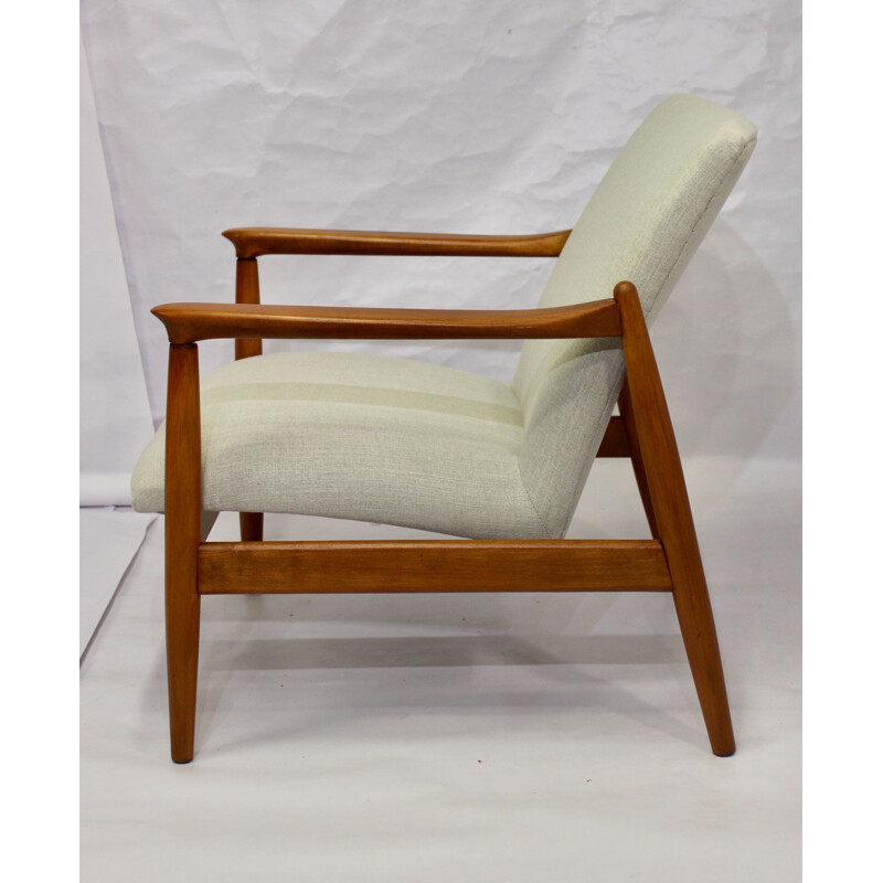 GFM-142 vintage armchair in beige fabric by Edmund Homa 1960 