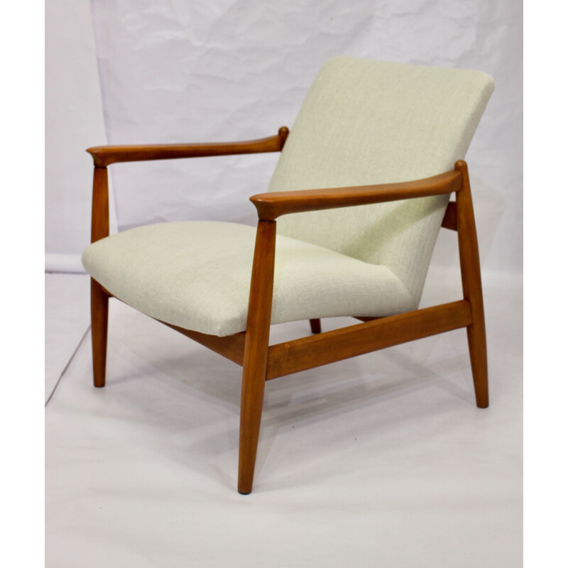 GFM-142 vintage armchair in beige fabric by Edmund Homa 1960 