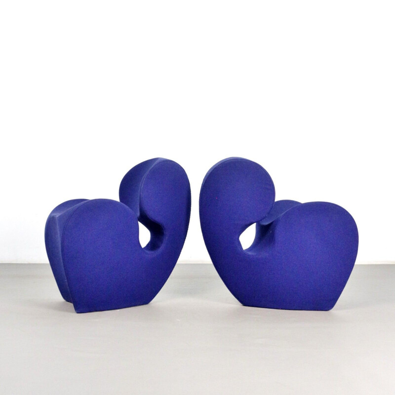 Pair of Soft Little Heavy vintage armchairs from the Spring collection, by Ron Arad for Moroso. 