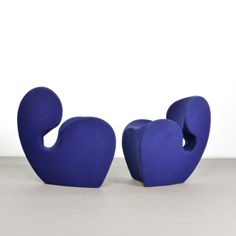 Pair of Soft Little Heavy vintage armchairs from the Spring collection, by Ron Arad for Moroso. 