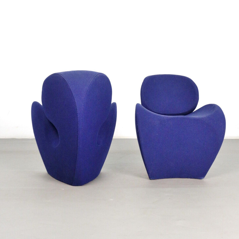 Pair of Soft Little Heavy vintage armchairs from the Spring collection, by Ron Arad for Moroso. 