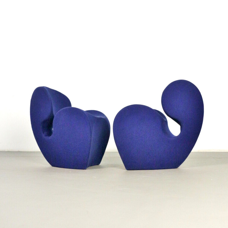 Pair of Soft Little Heavy vintage armchairs from the Spring collection, by Ron Arad for Moroso. 