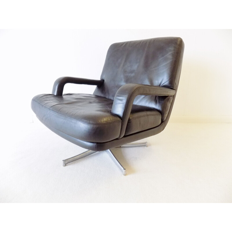 Paire de fauteuils vintage "Don" noirs Walter Knoll de Bernd Münzebrock