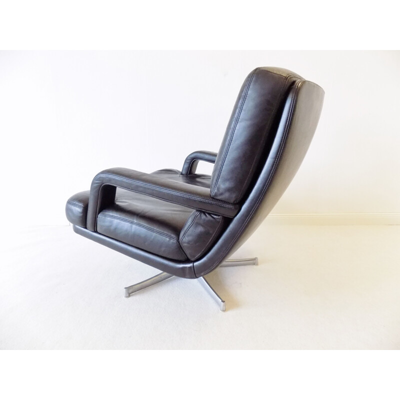 Vintage pair of black Walter Knoll "Don" chairs by Bernd Münzebrock