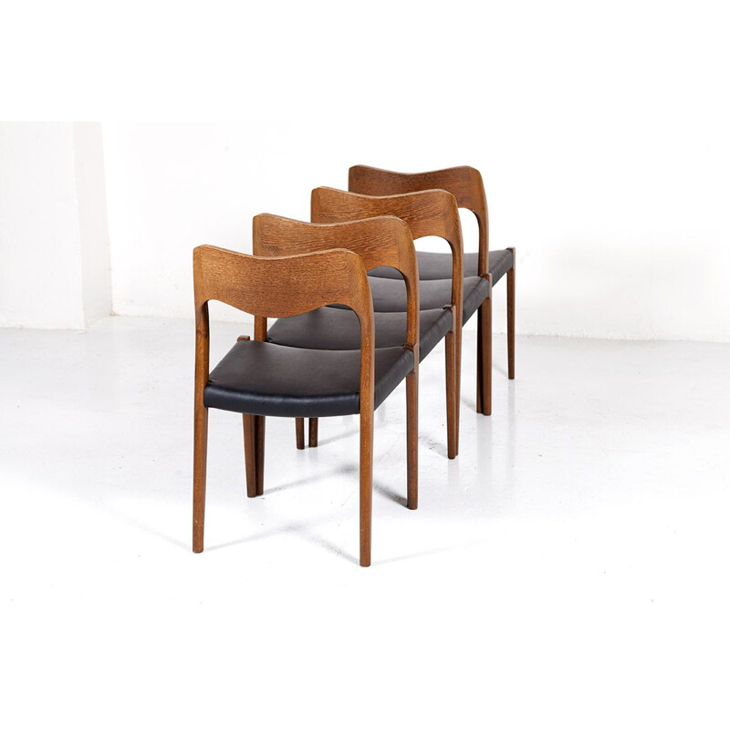 Vintage set of 4 No. 71 Dining Chairs by Niels Otto Møller for J.L. Møllers, 1960s