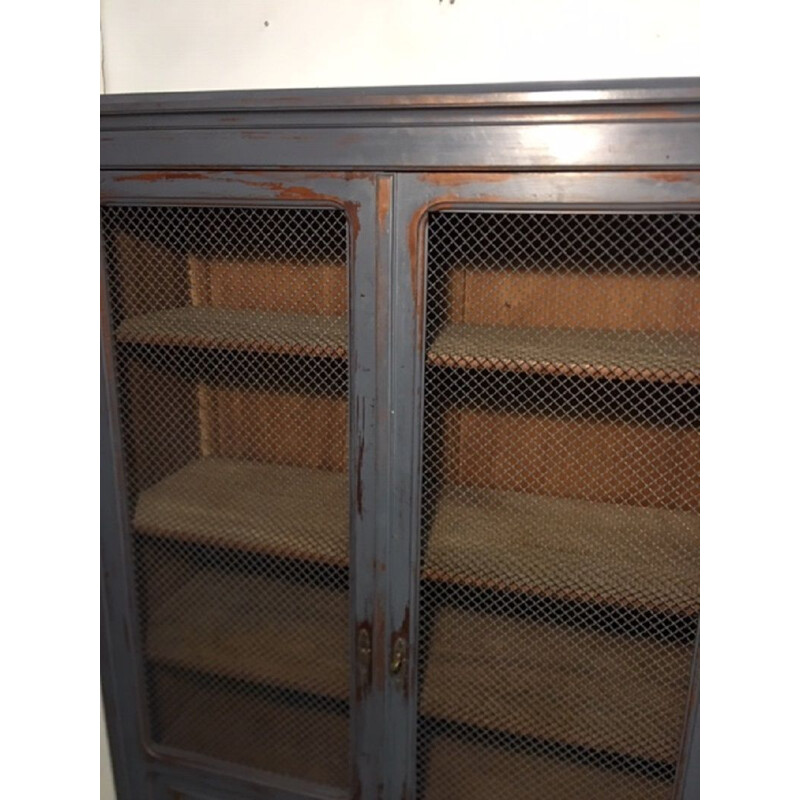 Vintage wire bookcase cabinet