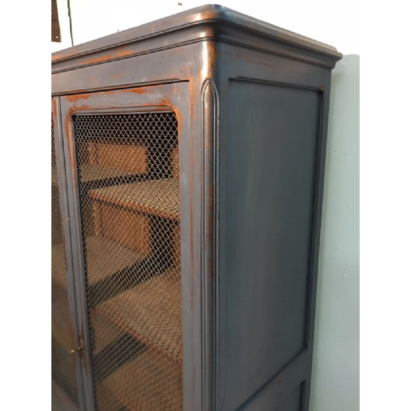 Vintage wire bookcase cabinet