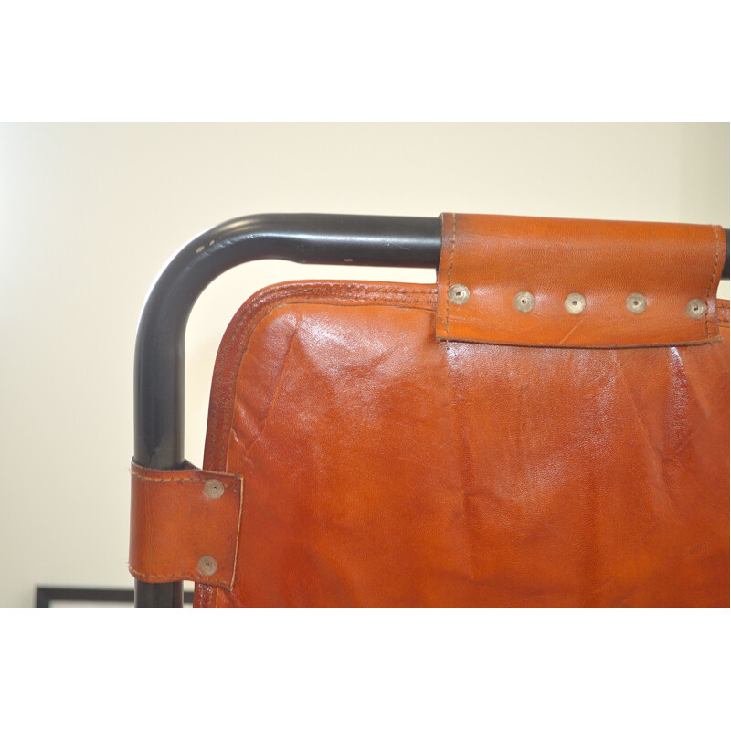 Vintage pair of leather stools