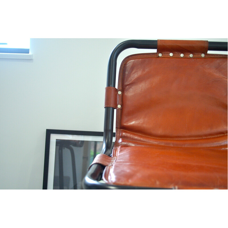 Vintage pair of leather stools