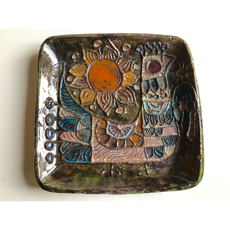 Scatola tascabile in ceramica vintage dell'atelier Beauregard, 1960