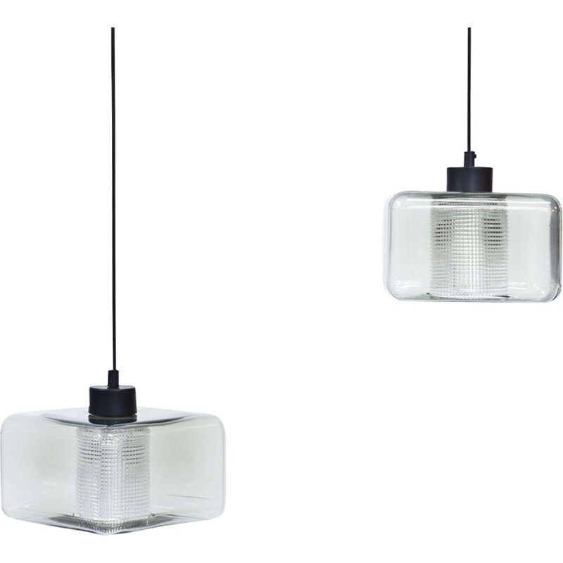 Vintage pair of Glass Pendant Lamps by Carl Fagerlund for Orrefors