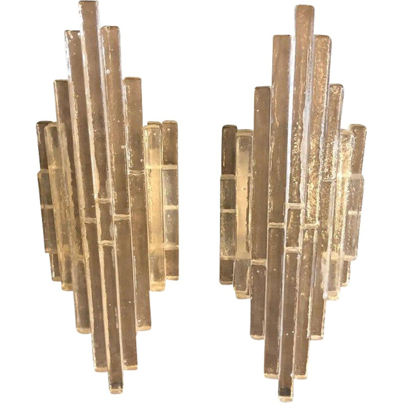 Set of Two vintage Wall Sconces by Albano Poli for Poliarte, 1960