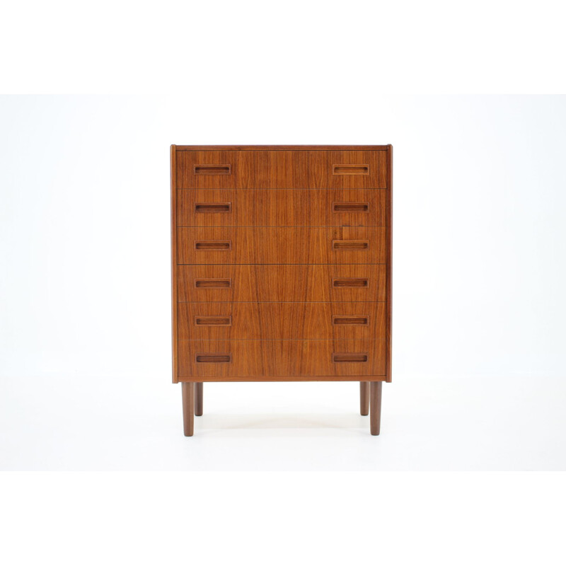 Vintage Danish teak chest of drawers with 6 drawers 1960s 