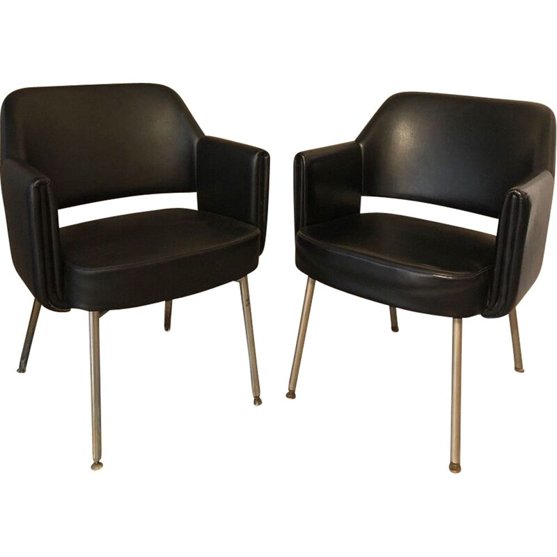 Pair of vintage "Deauville" armchairs by Marc Simon for Airborne, 1960
