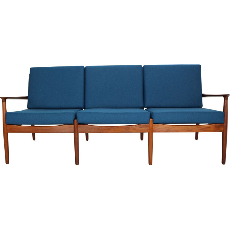 Vintage Three-Seat Teak Sofa by Grete Jalk for Glostrup Møbelfabrik, 1960s, Denmark