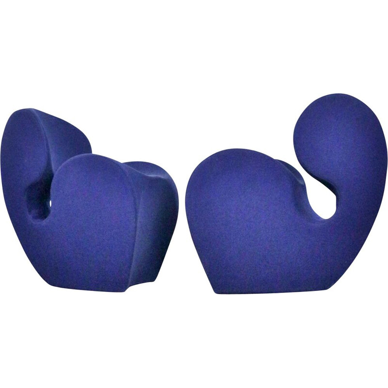 Pair of Soft Little Heavy vintage armchairs from the Spring collection, by Ron Arad for Moroso. 