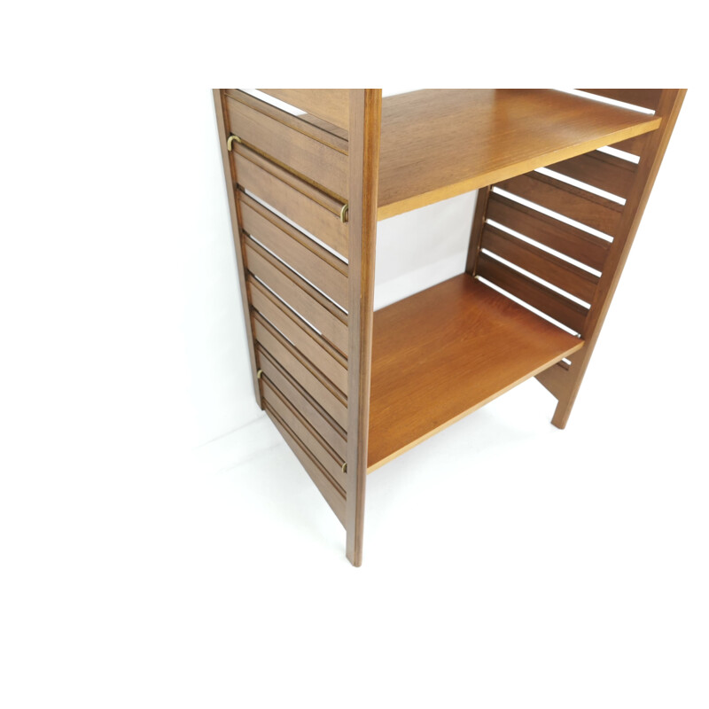 Vintage Staples Ladderax single bay teak shelving unit 1960s