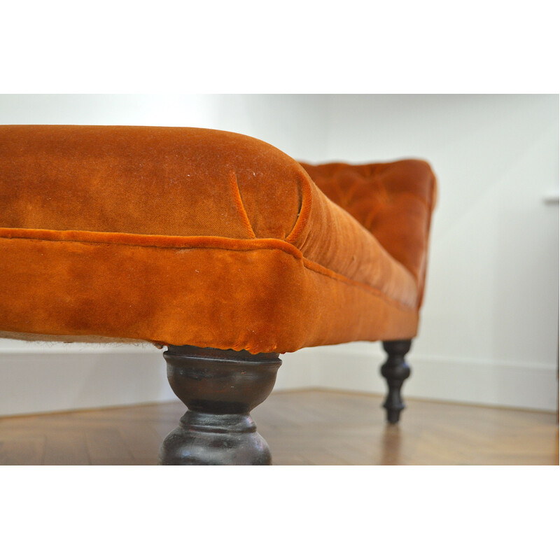 Vintage daybed in brown velvet