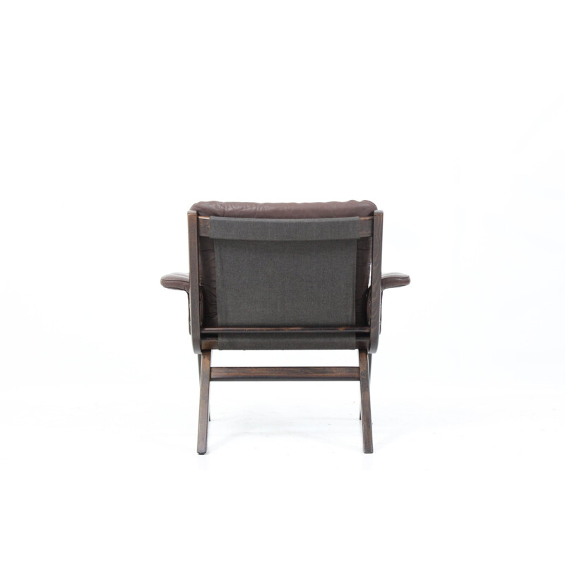 Fauteuil scandinave en cuir Westnofa, Ingmar RELLING - 1960