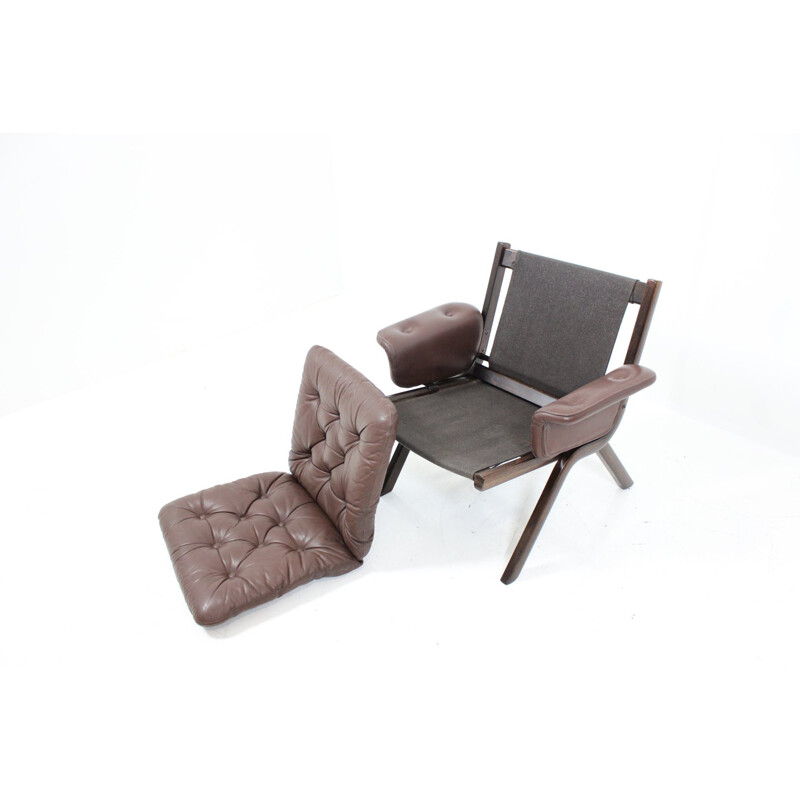 Scandinavian westnofa armchair in leather, Ingmar RELLING - 1960s