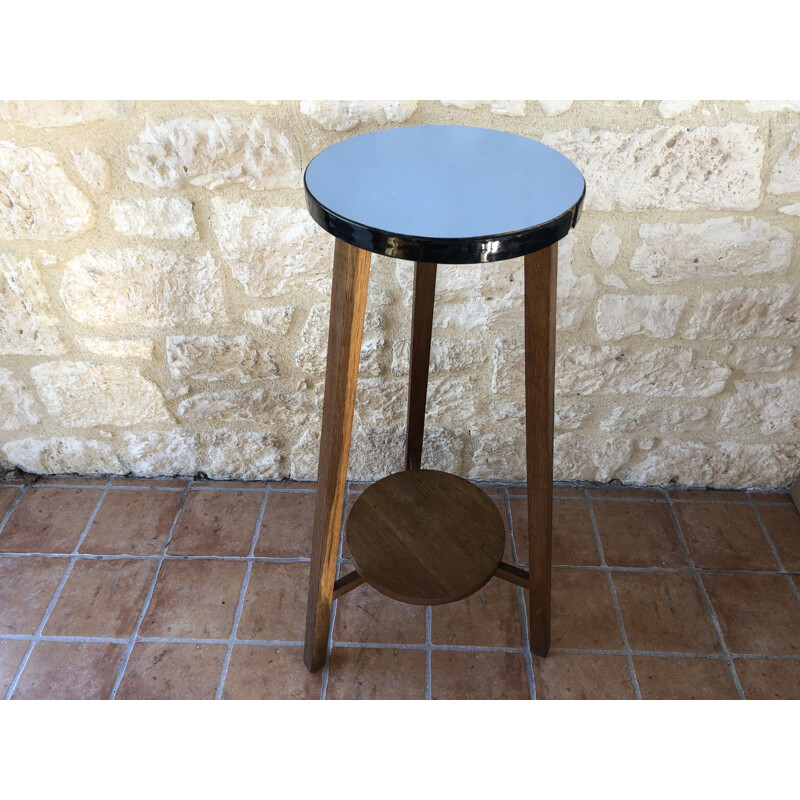 Vintage blue formica and wood 1960s top holder