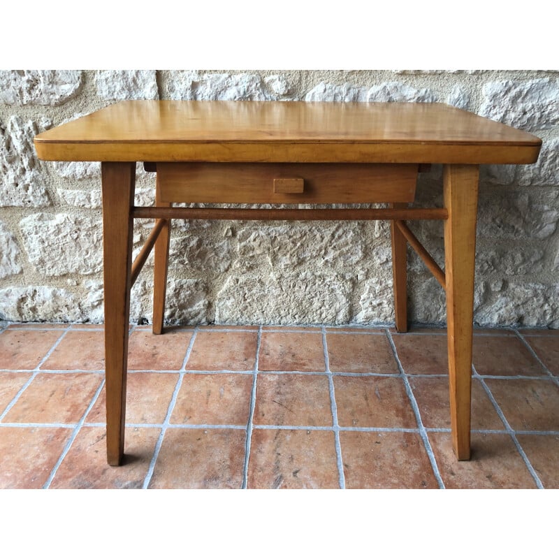 Table d'appoint scandinave vintage en bois de Baumann 1960s