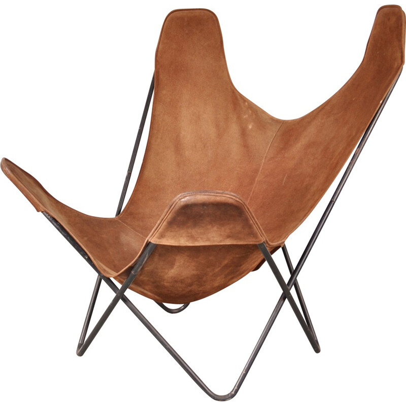 Knoll Butterfly chair in metal and leather, Jorge F. HARDOY - 1960s