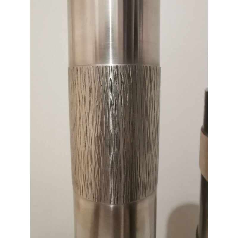Set of 4 Vintage stainless steel vase 1970 