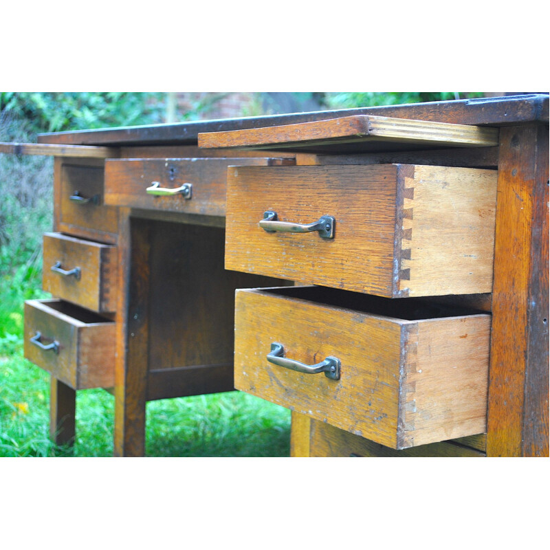 Bureau de direction vintage en chêne, 1930