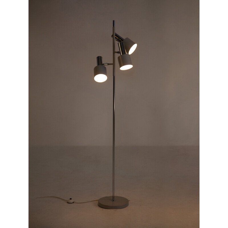 Lámpara de pie vintage cromada de Koch y Lowy Omi, 1960