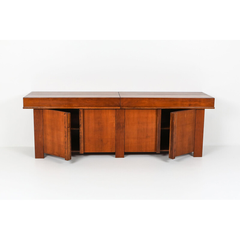 Large vintage sideboard in solid elm, 1960s