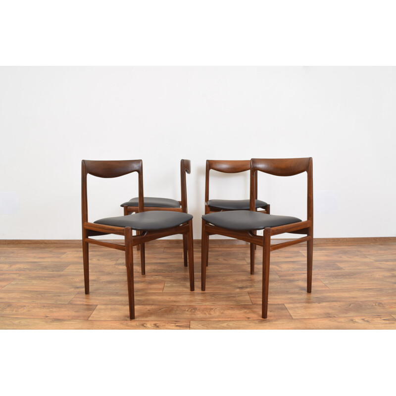 Set of 4 teak vintage dining chairs from Lübke, 1960s