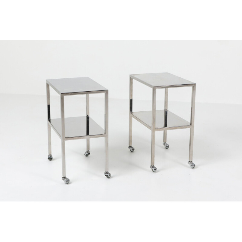 Industrial chrome vintage trolley, 1990s