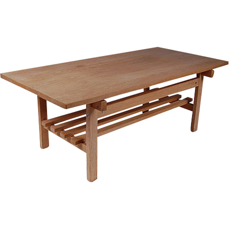 Scandinavian coffee table in saoped oak, Hans WEGNER - 1950s