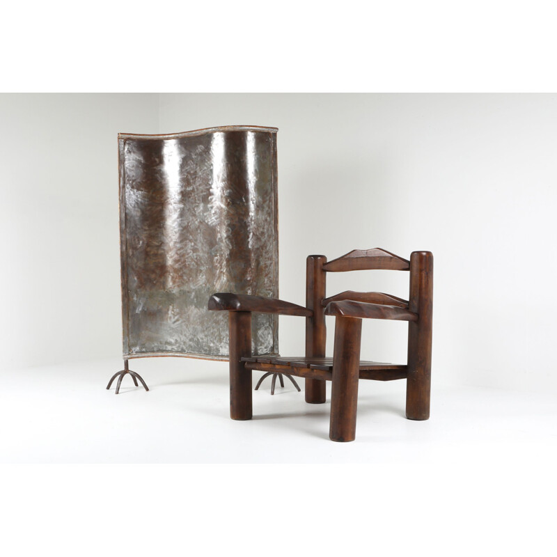 Wooden Wabi Sabi armchair, 1950s