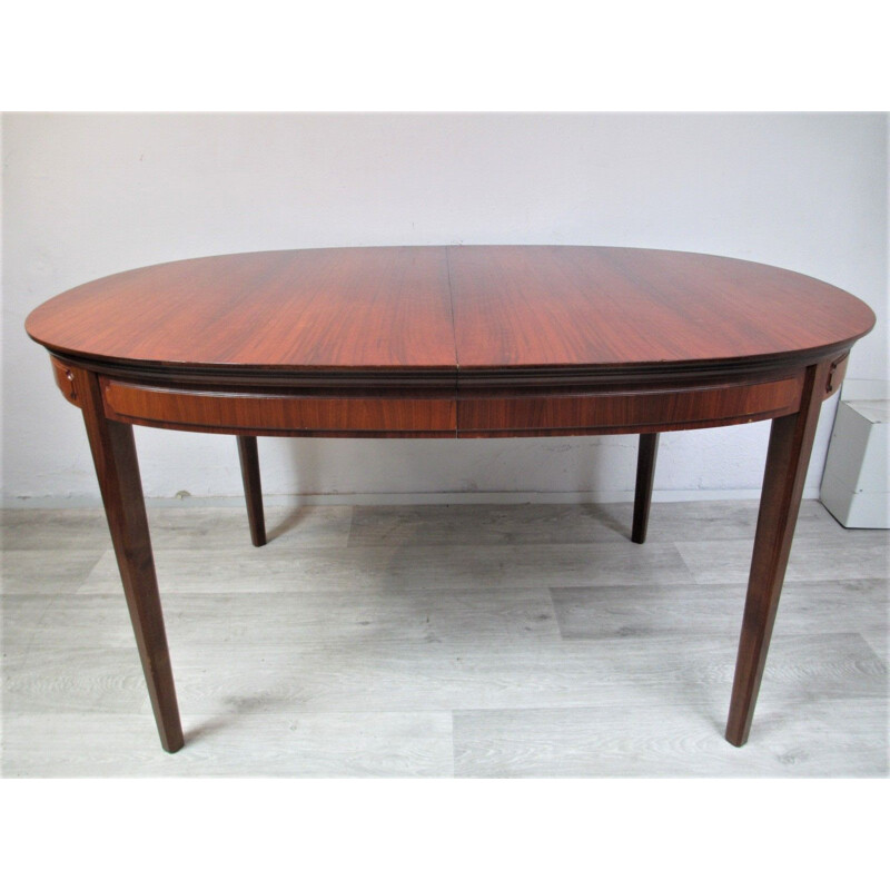 Teak round vintage table, 1960s