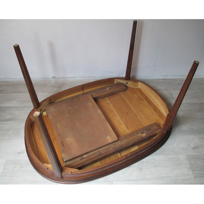 Teak round vintage table, 1960s