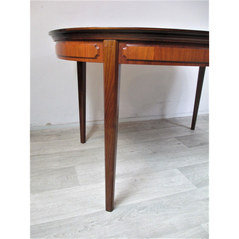 Teak round vintage table, 1960s