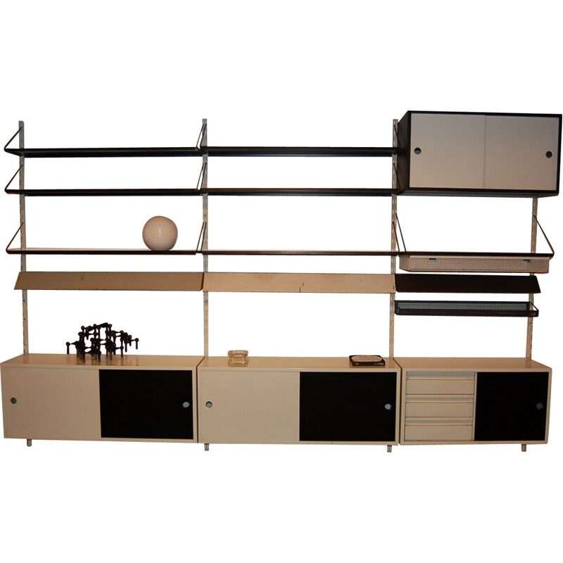 Modular wall unit with shelves and cabinets, Tjerk REIJENGA - 1950s