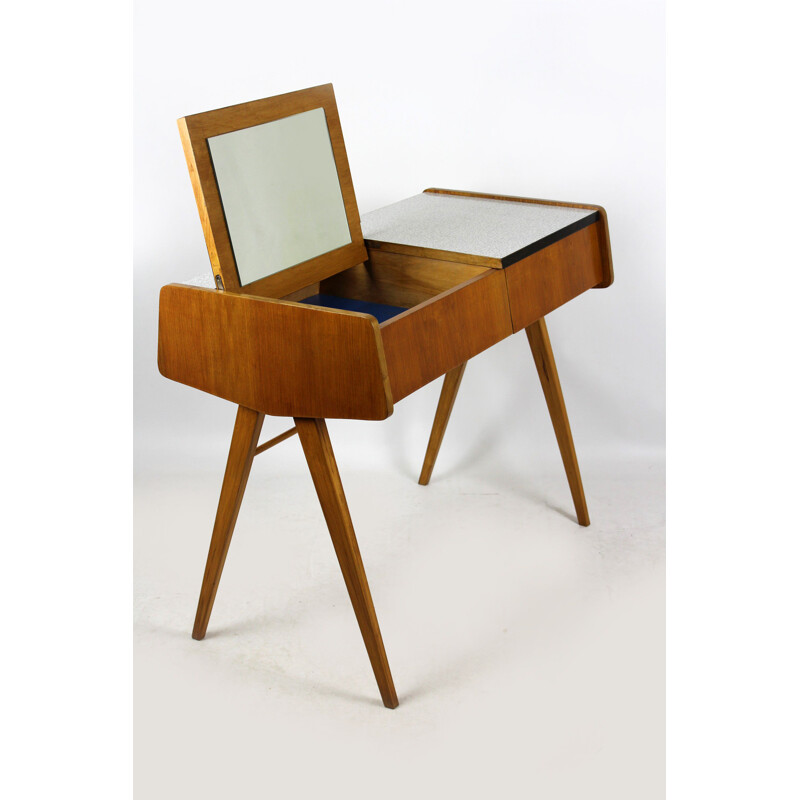 Vintage Grey Formica Dressing Table with Mirror by František Jirák, 1960s