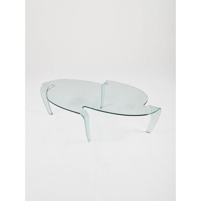 Vintage Glass Coffee Table by Hans von Klier for Fiam, 1980s 