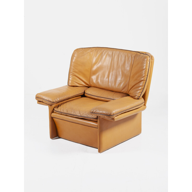 Vintage Leather Armchair by Titiana Ammannati & Giampiero Vitelli for Brunati, 1976