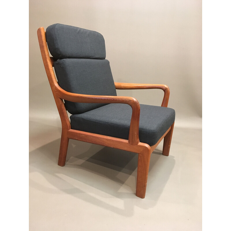 Vintage Scandinavian Armchair and it's ottoman in teak 1950