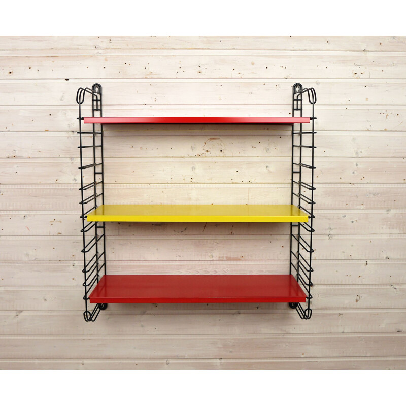 Vintage colorful metal shelf by A. D. Dekker for Tomado, Netherlands, 1950s