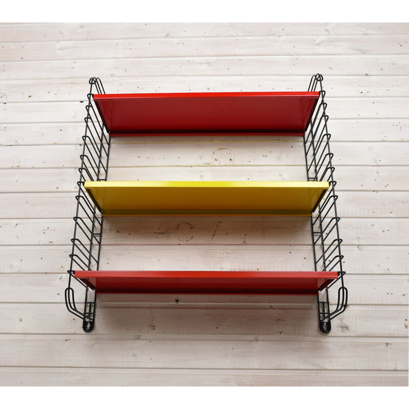 Vintage colorful metal shelf by A. D. Dekker for Tomado, Netherlands, 1950s