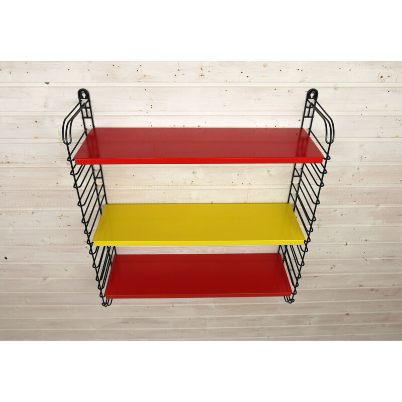 Vintage colorful metal shelf by A. D. Dekker for Tomado, Netherlands, 1950s