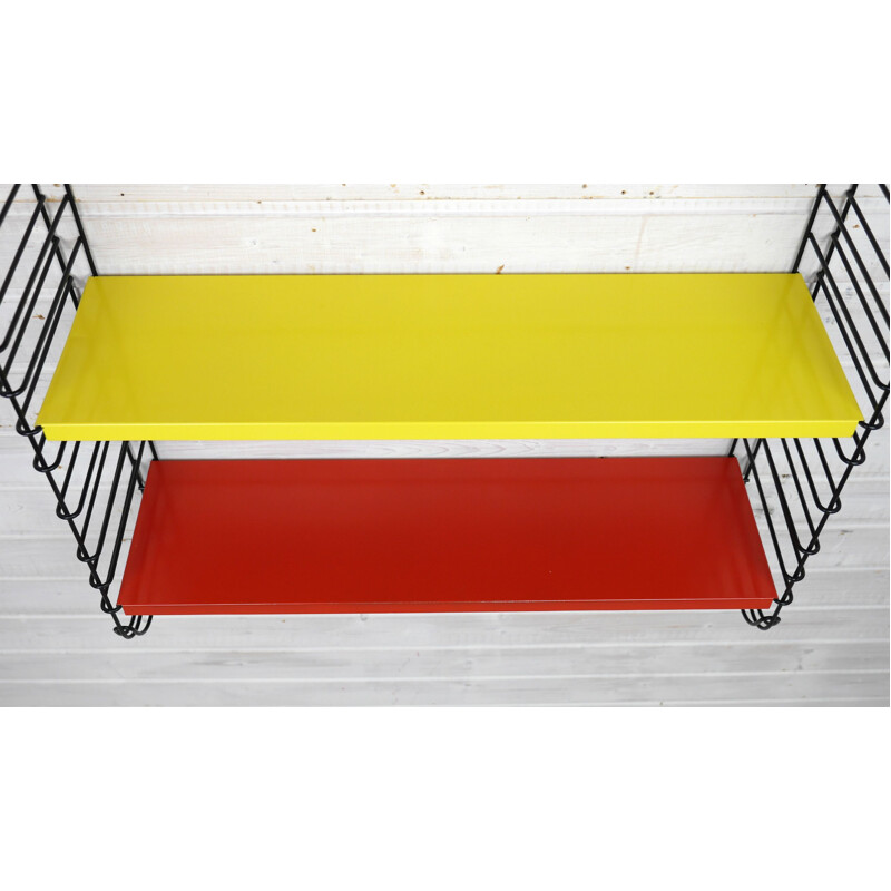 Vintage colorful metal shelf by A. D. Dekker for Tomado, Netherlands, 1950s