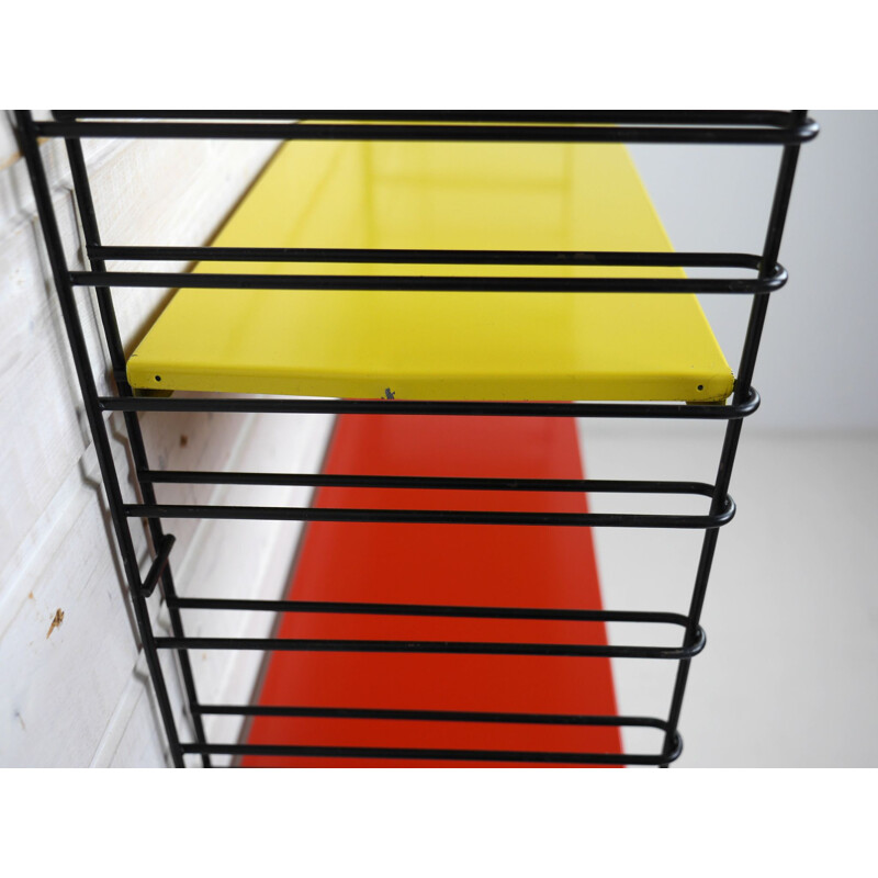 Vintage colorful metal shelf by A. D. Dekker for Tomado, Netherlands, 1950s